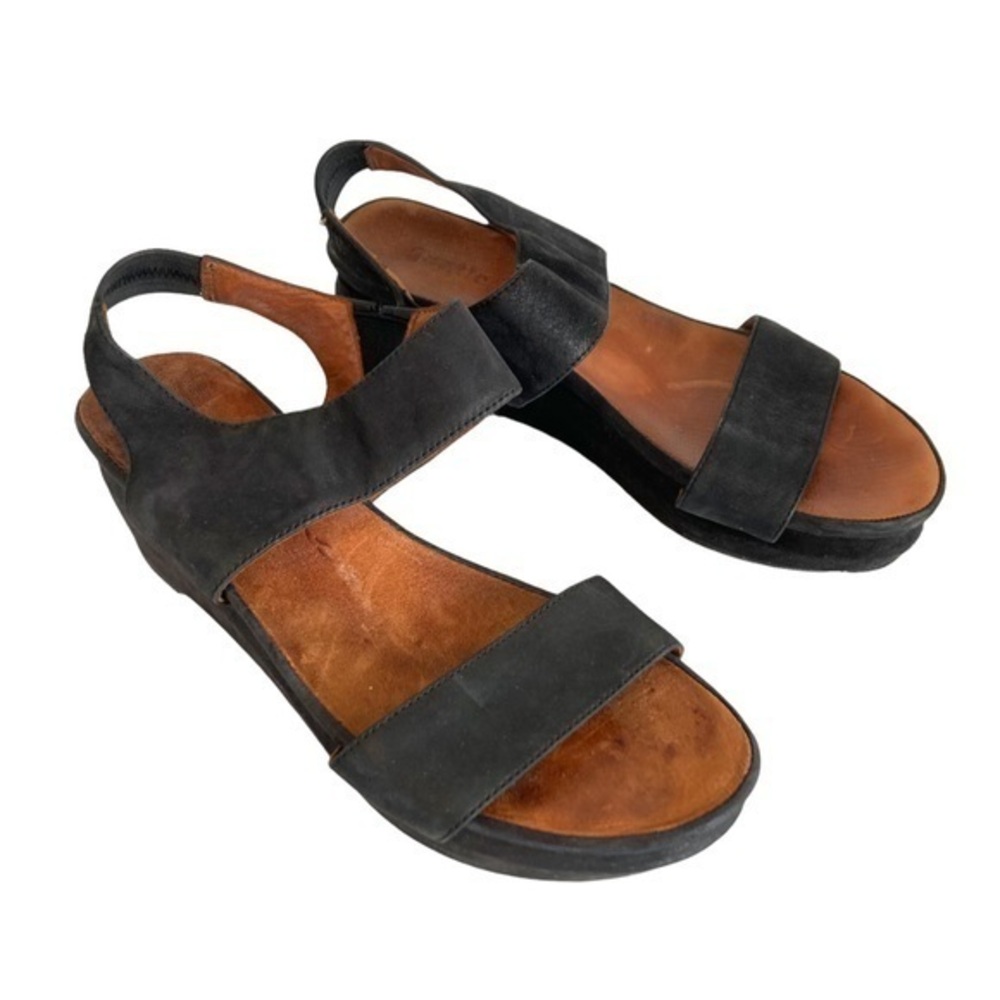 gentle souls 7 step ahead nubuck wedge platform sandal strap‎ comfort shoes